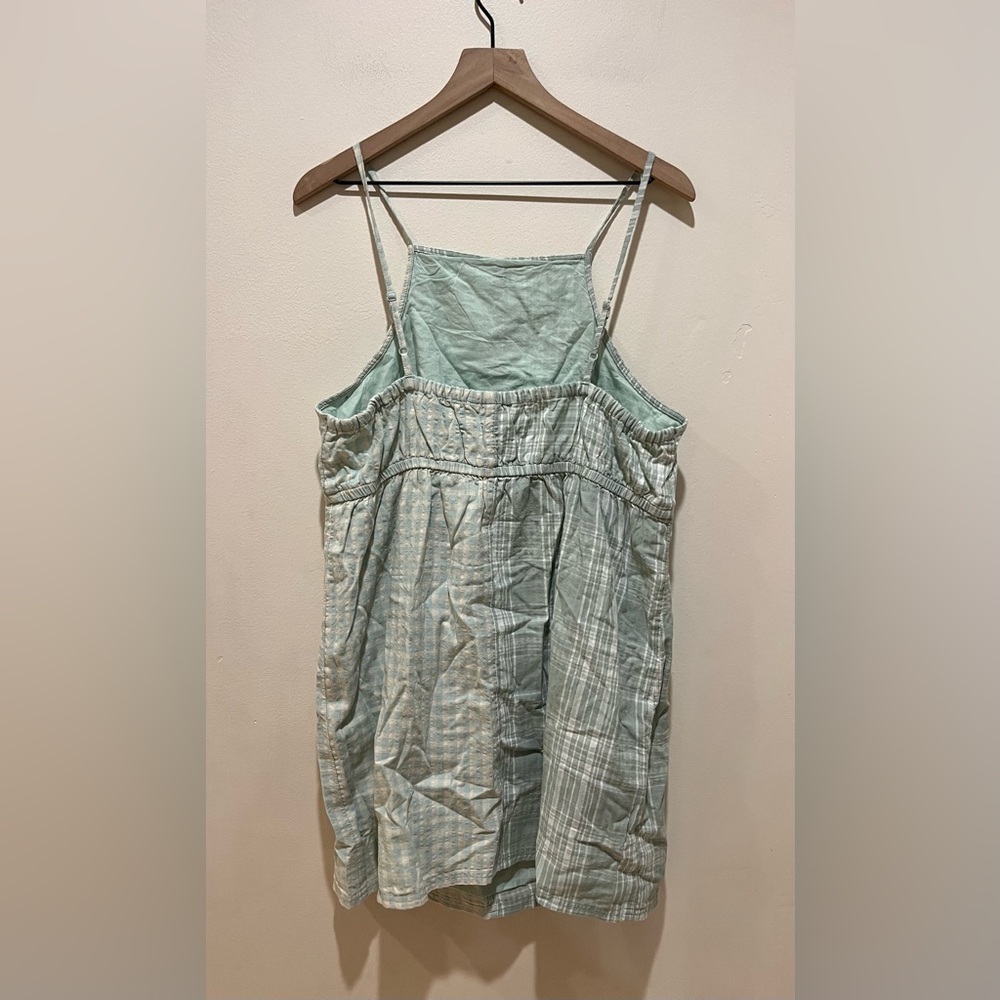 NWT American Eagle Outfitters Green & White Sleeveless Linen Dress - Women’s XXL - Picture 2 of 7